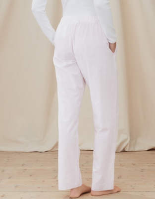Check Cotton Pajama Bottoms New In Sleepwear The White Company US